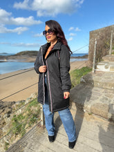 Charger l&#39;image dans la galerie, Imperméable fouré polaire noir LAURE (36 au 48)