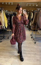 Charger l&#39;image dans la galerie, Robe courte motif bordeaux MATHILDE (36 au 48)