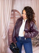 Charger l'image dans la galerie, Bombers simili cuir bordeaux ADÈLE (36 au 42)