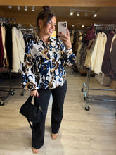 Charger l&#39;image dans la galerie, Chemise motif bleu ISA (34 au 40)