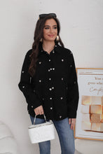 Charger l&#39;image dans la galerie, Chemise effet velours coeur noir CENDY (36 au 42)