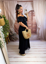 Charger l'image dans la galerie, Robe uni col bardot noir LUCIA (36 au 44)