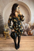 Charger l&#39;image dans la galerie, Robe courte fleuri camel/beige LÉONIE (36 au 48)⭐️