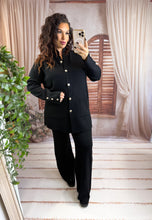 Charger l'image dans la galerie, Ensemble cosy gilet long + pantalon noir ANNAÉ (36 au 42)