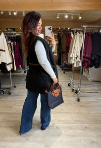 Veste sans manches noir CAROLE (36 au 44)
