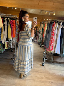 Robe rayé bleu col bateau alma ( taille 36 au 42 )