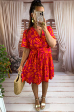 Charger l'image dans la galerie, Robe courte rose/orange AURÉLIE (36 au 48)