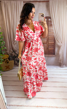 Charger l'image dans la galerie, Robe fleuri rouge SIRÈNE (40 au 48)