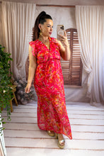 Charger l'image dans la galerie, Robe fuchsia/orange IZIA (34 au 48)