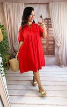 Charger l'image dans la galerie, Robe chemise corail coupe droite MARGUERITE (40 au 48)