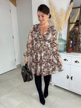 Charger l&#39;image dans la galerie, Robe choco/taupe romya ( taille 36 au 50 )