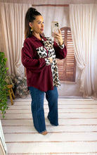 Charger l'image dans la galerie, chemise bicolor bordeaux léopard NESSA (38 au 46)