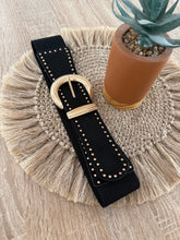 Charger l&#39;image dans la galerie, Ceinture noir or élastique emy