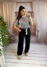 Charger l'image dans la galerie, Pantalon noir cordelette beige SOLANGE (36 au 48)