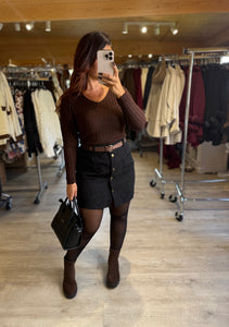 Pull côtelé marron MAISSANE (taille unique 34 au 42)précommande le 2 octobre