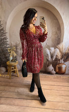 Charger l&#39;image dans la galerie, Robe courte rouge éclat or SAHARA (36 au 48)⭐️