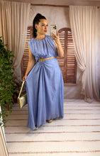 Charger l'image dans la galerie, Ensemble top + jupe bleu MANON (36 au 42)