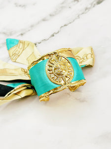 Bracelet ruban turquoise léopard ☀️