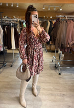 Charger l&#39;image dans la galerie, Robe courte bordeaux/écru COLETTE (36 au 48)