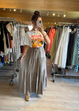 Charger l&#39;image dans la galerie, Jupe taupe gaz de coton LALA ☀️