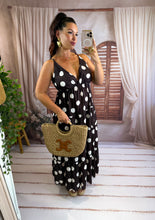 Charger l'image dans la galerie, Robe bretelles pois chocolat NILA (36 au 46)