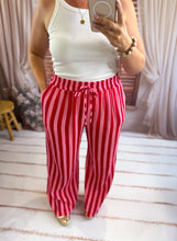 Charger l'image dans la galerie, Pantalon gaz de coton rayé rouge/rose KATIA (34 au 42)