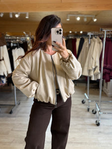 Bombers suédine beige LELE (36 au 44)