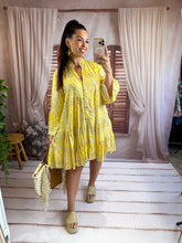 Charger l'image dans la galerie, Robe loose motif bandana jaune HELENA (36 au 46)
