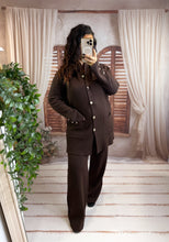 Charger l'image dans la galerie, Ensemble gilet long + pantalon cosy chocolat ANNAÉ (36 au 42 )