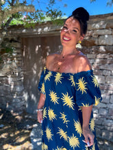Charger l'image dans la galerie, Robe col bardot motif soleil MISA  (36 au 46)