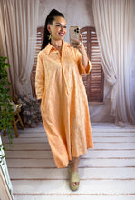 Charger l'image dans la galerie, Robe chemise brodé motif fleurs orange MAYA (36 au 46)
