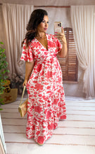Charger l'image dans la galerie, Robe fleuri rouge SIRÈNE (40 au 48)