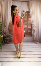 Charger l'image dans la galerie, Robe chemise courte gaz de coton corail ANOUK (34 au 48)