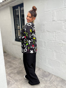 Blazer noir graffiti ( s/m/l/xl)