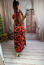 Charger l'image dans la galerie, Robe longue noir motif fleur rouge IZÏA  (36 au 48)
