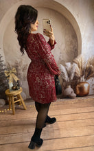 Charger l&#39;image dans la galerie, Robe courte rouge éclat or SAHARA (36 au 48)⭐️