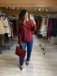 Chemise bordeaux LEILA (36 au 48)