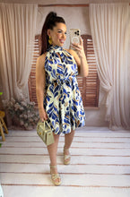Charger l'image dans la galerie, Robe courte motif bleu/beige YELA (36 au 42)