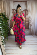 Charger l'image dans la galerie, Robe longue motif fuchsia CORAL (36 au 48)