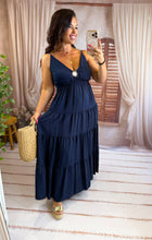 Charger l'image dans la galerie, Robe uni soleil bleu marine ALIX (36 au 46)