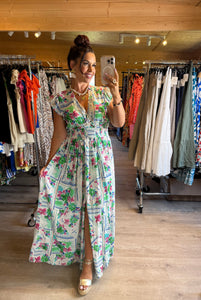 Robe longue verte Kiara ( 36 au 42 )