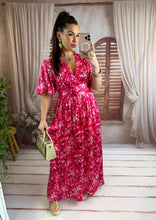 Charger l'image dans la galerie, Robe motif fuchsia CALISTA (36 au 50)