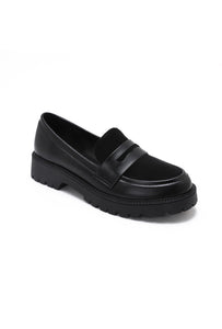 Mocassins noir bi matière LIAM