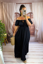 Charger l'image dans la galerie, Robe uni col bardot noir LUCIA (36 au 44)