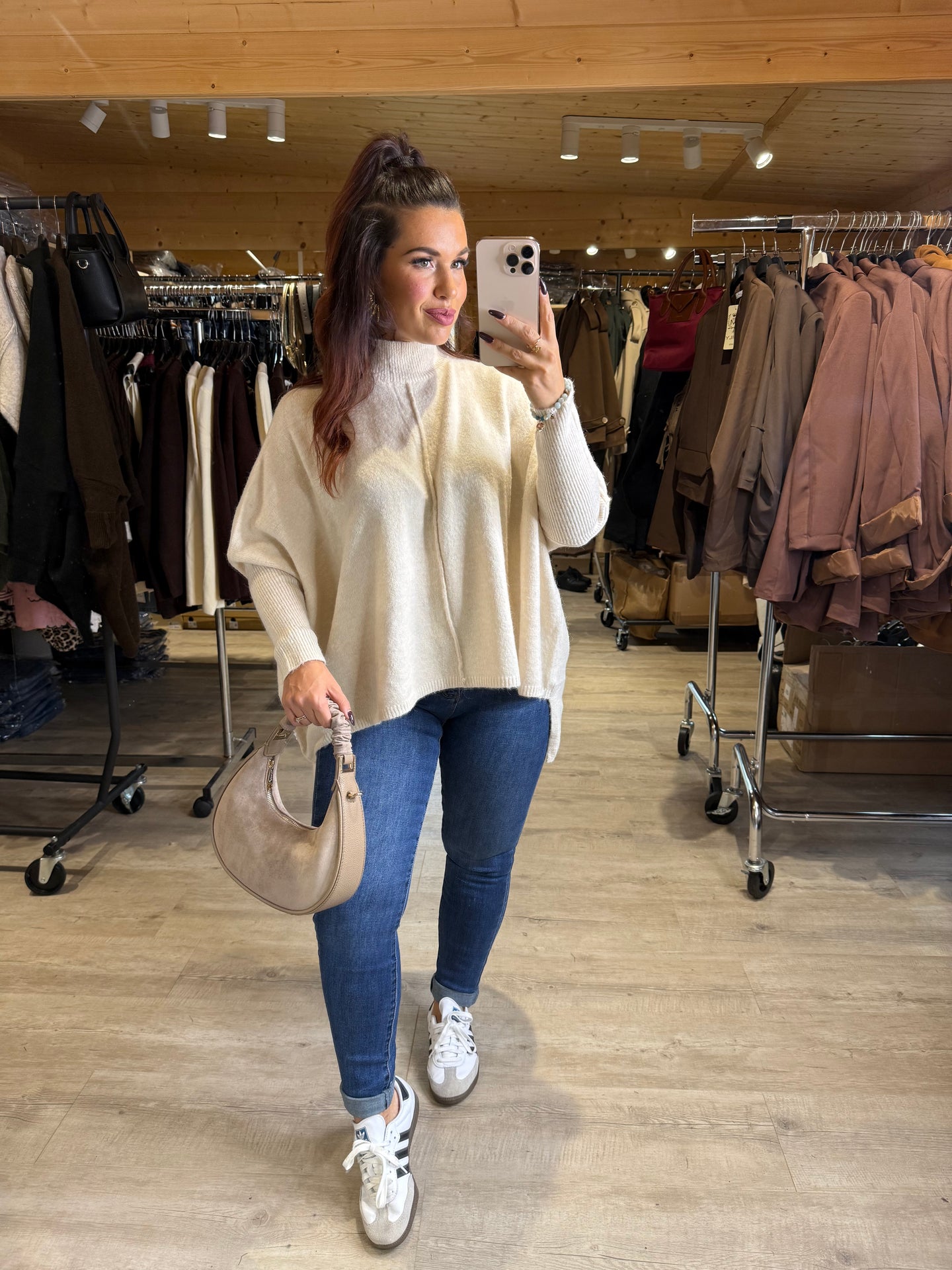 Pull large écru MORGANE (36 au 50)