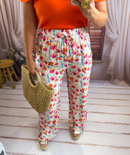 Charger l'image dans la galerie, Pantalon motif fleuri rouge/orange GREECE (34 au 48)