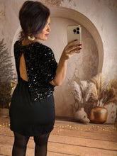 Charger l&#39;image dans la galerie, Robe noir dos nu sequin MILA (36 au 38)⭐️