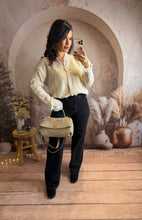 Charger l&#39;image dans la galerie, Gilet beige dentelle blanche ILONA (34 au 48)⭐️