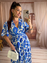 Charger l'image dans la galerie, Robe motif bleu Lora  (36 au 50)