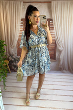 Charger l'image dans la galerie, Robe bleu/blanche courte ROXANNE (36 au 48)
